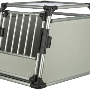 TRIXIE Transportbox Aluminium M-L 63 x 65 x 90 cm hellgrau/silber Abverkauf